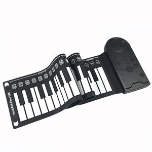 Piano enrollado a mano de 49 teclas al por mayor <span class=keywords><strong>con</strong></span> <span class=keywords><strong>trompeta</strong></span> para niños aprendiendo <span class=keywords><strong>teclado</strong></span> de órgano electrónico plegable portátil de silicona - Product Image 3