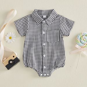 Vestiti Estivi per Neonati, Tutina a Maniche Corte a Quadri per Bambino <span class=keywords><strong>12</strong></span>-18 <span class=keywords><strong>Mesi</strong></span> - Product Image 3