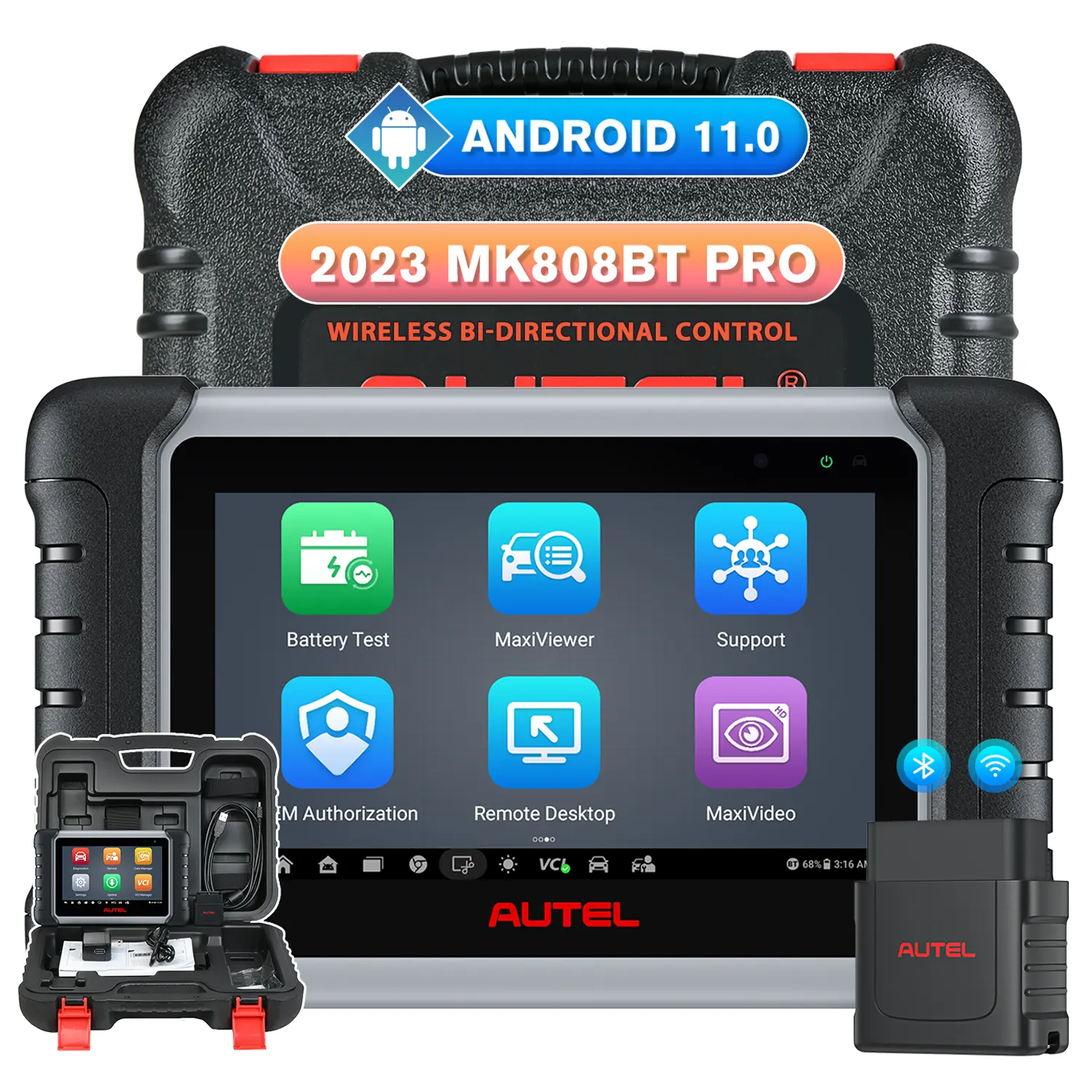 Autel Official Store MaxiCOM MK808BT PRO Smart Vehicle OBD 2 Scanner Altar Professional Full System OBD2 Car Diagnostic Tools