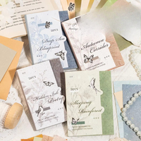 50 Lembar Per Pak Kertas Seri Tahunan Bergaya Vintage, Kertas Latar Belakang Serbaguna untuk Halaman Bullet Journal