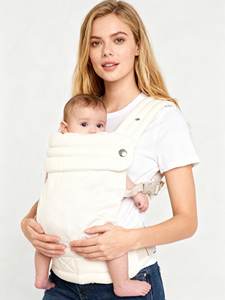 在庫あり ブランド名入り ホワイト ベビーキャリア バックパックキャリア 100% テクスチャードコットン 人間工学に基づいたベビーラップキャリア - Product Image 1