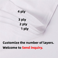Papier toilette doux en pâte mixte OEM, sans poussière, non fluorescent, jetable, 13,5 g x 4 plis, 100 mm de large