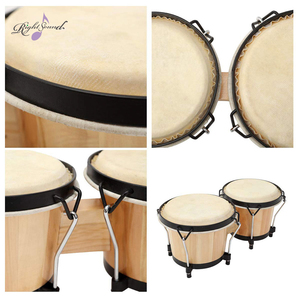 <span class=keywords><strong>Bongo</strong></span> all'ingrosso da 6 e 7 pollici, Congas in legno, strumento a percussione, Bongos per bambini, adulti e principianti - Product Image 5