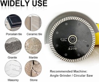 Disco de Corte de Diamante Turbo Industrial de 4 Pulgadas, Ultrafino, con Recubrimiento de Titanio, para Corte en Húmedo/Seco de Azulejos, Cerámica, Porcelana y Granito