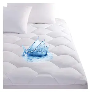 ベッド冷却トッパーマットレスカバーパッド通気性ナンキンムシ防止天然ソフトコットンテリー生地