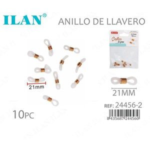 Portachiavi Ilan 21 mm placcato oro 10 pezzi per la creazione di gioielli - Product Image 3