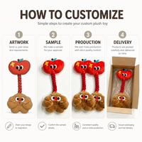 Jouet en peluche personnalisé pour animaux de compagnie, dessin animé mignon, OEM ODM, durable, interactif, en coton doux, pour chien et chat, marque privée, logo personnalisé