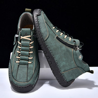 Chaussures décontractées pour hommes en cuir PU, collection Printemps-Automne 2025, style rétro montantes, pour l'extérieur