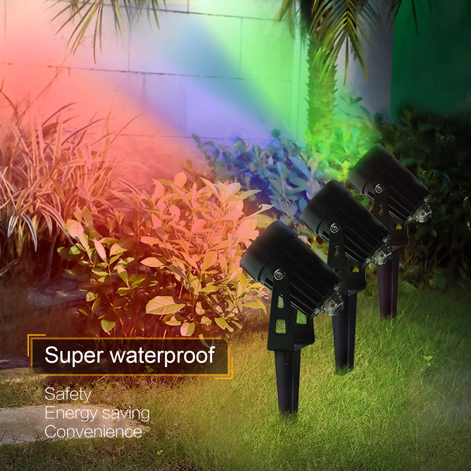 Solar Spotlights  Landscape Lights Color Changing Low Voltage Outdoor Solar Spotlight IP65 Waterproof 9.8ft Cable Auto On/Off