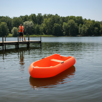 Bateaux de pêche en plastique LLDPE de 2,3 mètres à prix d'usine, bateau de sauvetage pour 4 personnes, moteur hors-bord en option pour le sauvetage en cas d'inondation