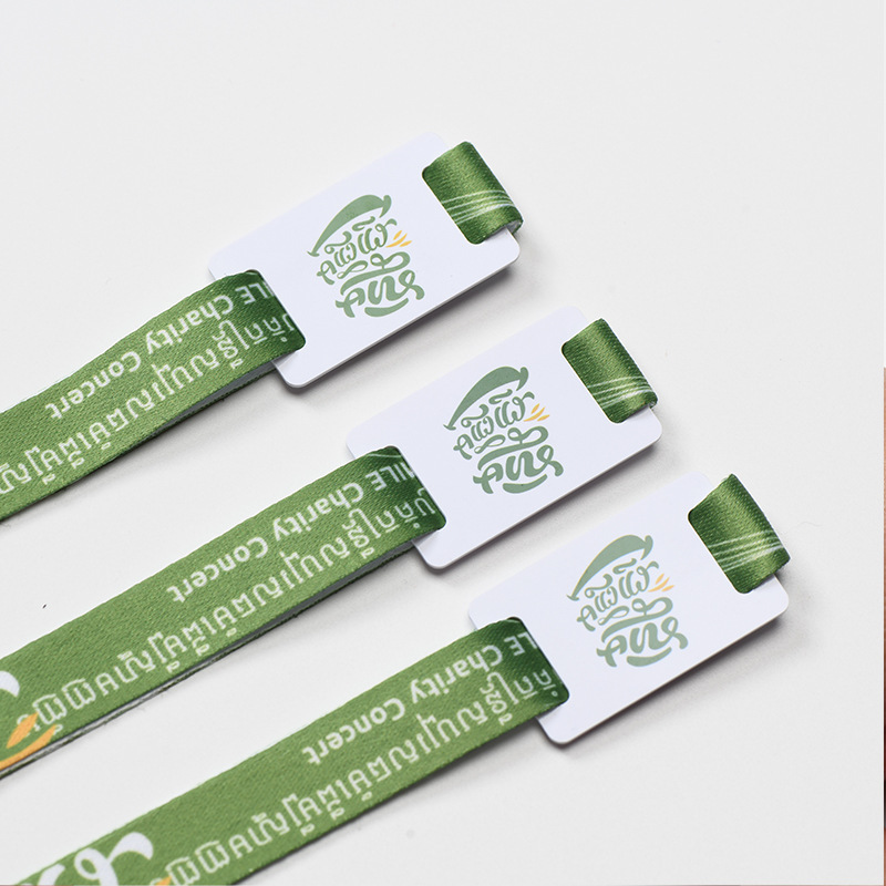 Custom Logo Blank Short Lanyard Satin Wrist Bands for Promotional Party Concert Club Image 5
