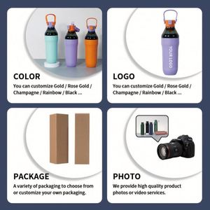 Custom 3 Compartment Vacuum Insulated 20oz 304 Stainless Steel Water <b>Bottle</b> Coffee Cup Lockable <b>Straw</b> Lid Promotional - Product Image 2