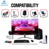Monitor LED 144Hz, Monitor LED melengkung 27 inci 2K untuk game PC/pencitraan medis-Panel IPS standar US port DP RGB lampu Bar
