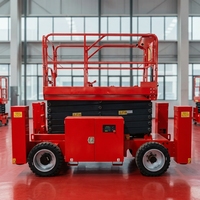 Plateforme élévatrice à ciseaux électrique tout-terrain, plateforme de travail aérien mobile pour chantier, entrepôt, entretien extérieur