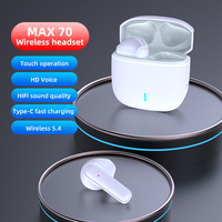 Casque sans fil TWS semi-intra-auriculaire avec puce 5.4, qualité sonore HlFl, voix HD, étanche IPX-4, pour téléphone et ordinateur