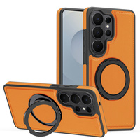 360 °   Funda Magnética Giratoria para Teléfono con Soporte para Samsung S26 Ultra S25 S24 S23 S22, Funda Trasera de Cuero Resistente a Golpes para iPhone 17 Pro