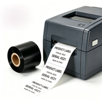 Pita Lilin Kualitas Tinggi Kustom Pabrik LTLL 90mm X 300m Bahan PET Pita Printer Transfer Termal untuk Printer Label