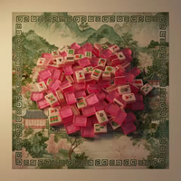 Jeu de tuiles de Mahjong américain moderne de luxe peintes à la main, rose pétale, en acrylique, 160 tuiles, écologique, durable, pour 4 joueurs