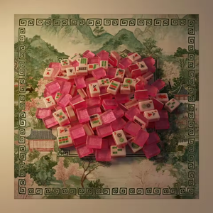 Set di Tessere Mahjong Americane di Lusso Dipinte a Mano, Rosa Petalo, in Acrilico, 160 Tessere, Ecologico, Durevole, per 4 Giocatori - Product Image 3