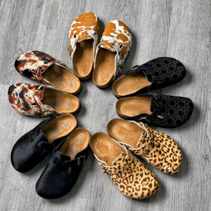 Sandalias de Piel Sintética con Estampado de Vaca para <span class=keywords><strong>Hombre</strong></span>, con Plantilla de Corcho y Suela Antideslizante, Fabricante de Sandalias y Zuecos, Diseño Personalizado - Product Image 3