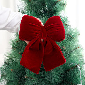 2025 franela roja colgante de lazo de Navidad decoración de boda elegante y adornos de árbol de Navidad - Product Image 2