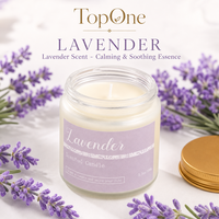 Bougie en verre givré de luxe, parfumée à la lavande, au jasmin et à la vanille, huile essentielle naturelle, bougie à la cire de soja pour commande OEM/ODM