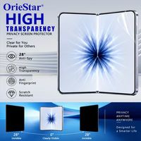 Protecteur d'écran pliable anti-espion à 28 degrés, film de confidentialité haute transparence, anti-empreintes digitales, résistant aux rayures