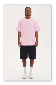 Nouveau T-<span class=keywords><strong>shirt</strong></span> <span class=keywords><strong>Homme</strong></span> <span class=keywords><strong>Rose</strong></span> 2026 en Coton Tricoté Anti-Boulochage 220g, Coupe Ample, Vierge, Décontracté, Style Streetwear - Product Image 2