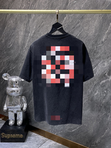 T-shirt à manches courtes unisexe tendance transfrontalière, style streetwear, avec patch géométrique en coton appliqué, coupe ample et polyvalente - Product Image 6