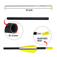 Flèches en fibre de carbone pour tirer 31 pouces ID 4.2mm colonne vertébrale 350-1500 flèches de chasse pour la pratique