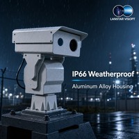 Caméra de vision nocturne infrarouge PTZ avec laser, option IP66, 360° °   Caméra de surveillance extérieure 24h/24 à rotation continue, résistante aux intempéries