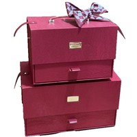 Boîte cadeau carrée double couche Evergreenwrap, vide, pour mariage ou fêtes, écologique et biodégradable