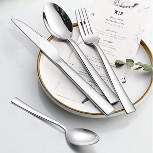 Juego de Cubiertos Ecológicos de Alta Calidad para Bodas, Acero Inoxidable 430, Tenedor, Cuchillo y Cuchara Modernos, Juego de Cubiertos al por Mayor con Acabado Espejo - Product Image 4