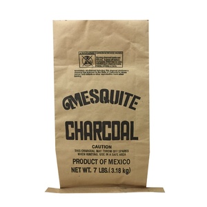 Sacs en papier multicouches de 25 kg pour emballage de charbon de bois, avec logo imprimé, pour l'exportation internationale en vrac de briquettes de bois - Product Image 1
