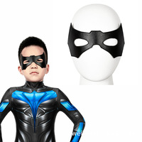 Masque de chauve-souris noir gaufré en PU semi-rigide, couvrant la moitié du visage, pour Halloween et soirées à thème