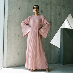 Robe musulmane personnalisée pour femmes, vente en gros de vêtements islamiques, robes Abaya modestes de couleur unie pour femmes, stock disponible, robe musulmane - Product Image 2