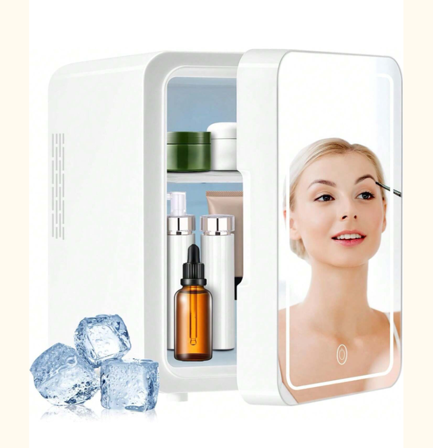 4 Liter Mini Refrigerator, Mini Fridge Skin Care, Mini Beauty Fridge Makeup Storage, Beauty,  Cool & Heat, Cosmetic Application
