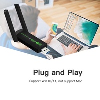 Adaptor Wifi 5ghz RTL8812CU Kartu Jaringan Nirkabel Dual Band 1300Mbps USB2.0 WiFi Dongle untuk PC Driver Gratis