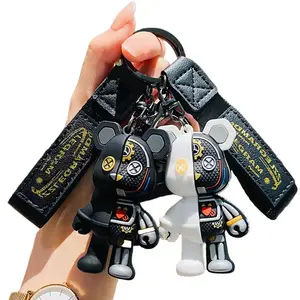 manufacturer metal animal keychain 3d pvc cute rubber anime bear keychains