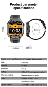 Reloj Inteligente Deportivo Drioshipping de 1.96 Pulgadas, Monitor de Actividad Física, Resistente al Agua IP68, Compatible con Android e iOS, Llamadas, Alarma, Reloj, Montres - Product Image 6