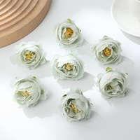 Têtes de roses réalistes de 4,5 cm pour couronnes DIY, fournitures d'artisanat, fleurs artificielles pour l'art du thé et décorations de mariage