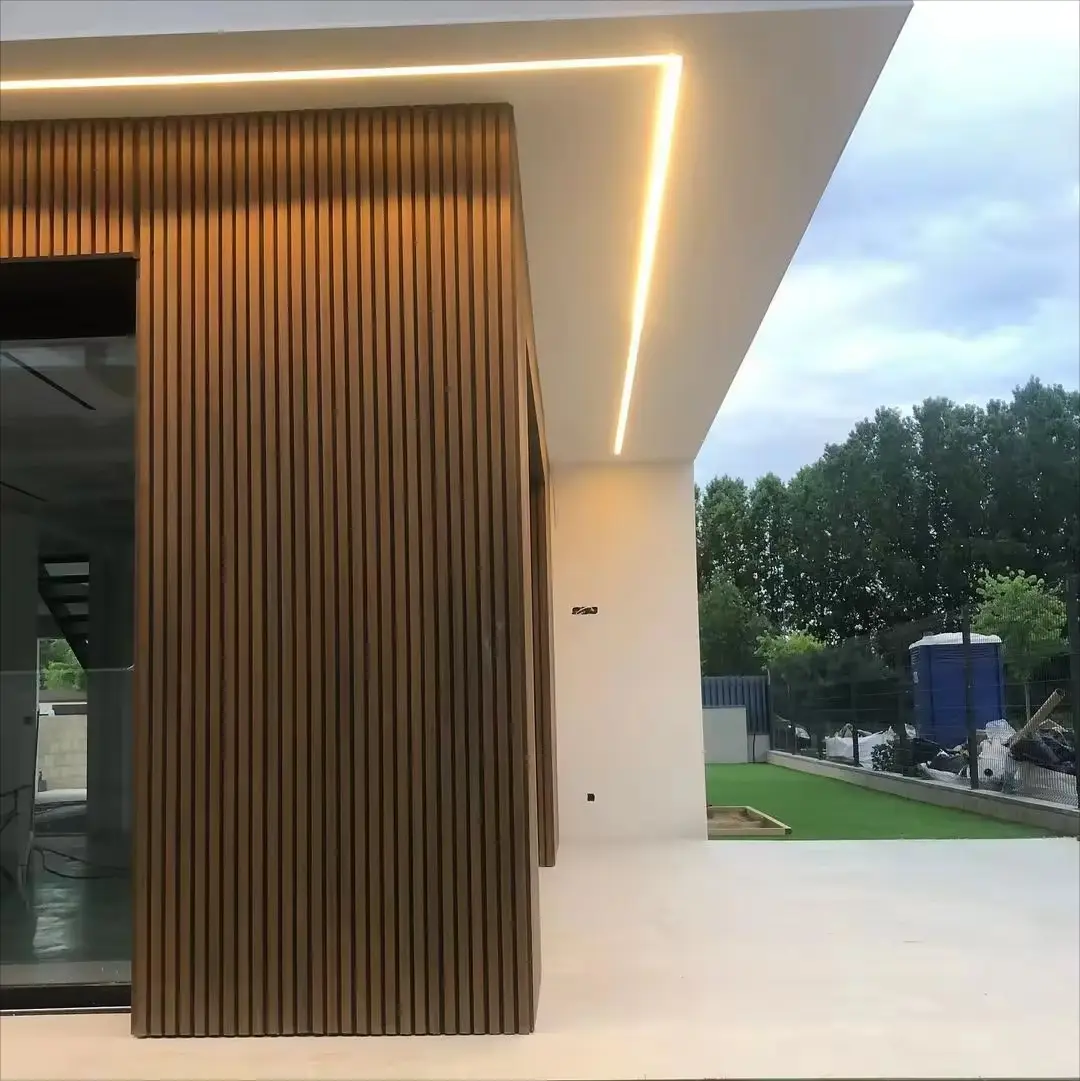 Easy Install WPC Exterior Wall Panel Walnut Color Eco Wood Plastic Laminate Decorative Wall Cladding Panel