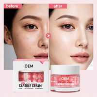 Crème en capsules de collagène PDRN coréen OEM, marque privée, hydratante biologique, anti-âge, réduit les rides, crème en capsules avec peptide