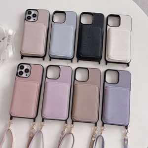 Étui de téléphone portable à bandoulière pour <span class=keywords><strong>iphone</strong></span> <span class=keywords><strong>12</strong></span> 13 14 15 Pro max étui en cuir litchi femmes - Product Image 2