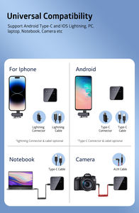 Microphone Lavalier sans fil 2.4G double canal 2 émetteur vers 1 récepteur pour l'éclairage et <span class=keywords><strong>port</strong></span> type-C pour l'enregistrement en streaming - Product Image 5