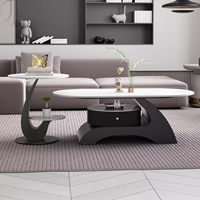 Table à thé de luxe italienne Rock Board Design simple et moderne pour petite famille Art ovale pour le salon Tables basses