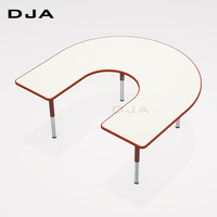 Table et chaise d'école en forme de U de style européen du milieu du siècle, hauteur réglable, bord durable, pour usage commercial, hôtel, salle à manger, salon, en MDF