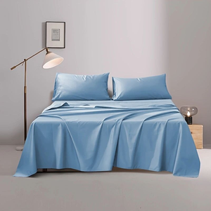 Venta al por mayor de sábanas de hotel 100% algodón de lujo juego de <span class=keywords><strong>cama</strong></span> elástica para King Queen tamaños multicolor liso sábana plana suave Hospital Twin - Product Image 5