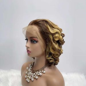 Jennifer Factory Price Black <strong>Pearl</strong> <strong>Blond</strong> Ombre Human Wigs Thick <strong>Hair</strong> Bundles Spring Curly Human <strong>Hair</strong> Wig 13x4 Full Lace Wig - Product Image 1