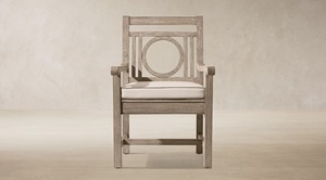 Custom Weathered Teak Outdoor <b>Dining</b> Set, <b>Rustic</b> Patio <b>Dining</b> <b>Table</b> <b>and</b> <b>Chairs</b> Set with Seat Cushions for Garden - Product Image 3